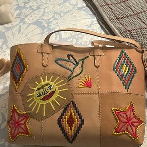 Sole Easy Tote;Tan Embroidered Women's Bag